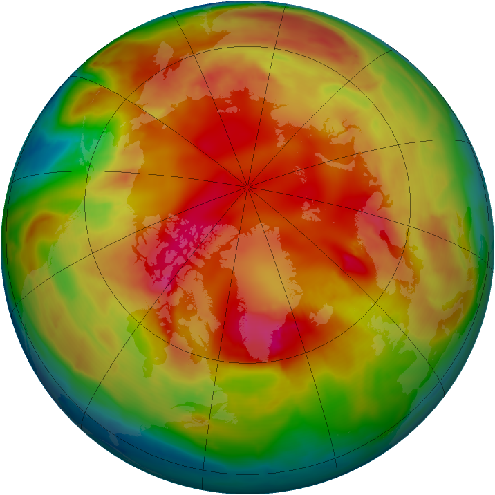 Arctic ozone map for 14 February 2009